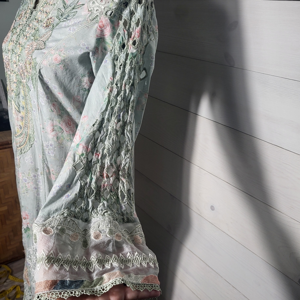 (Flawed) Vintage Dress Embroidered Crochet Lace Floral Eyelet Shabby Chic. - Picture 5 of 11